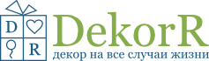логотип магазин товаров для праздника Dekor R